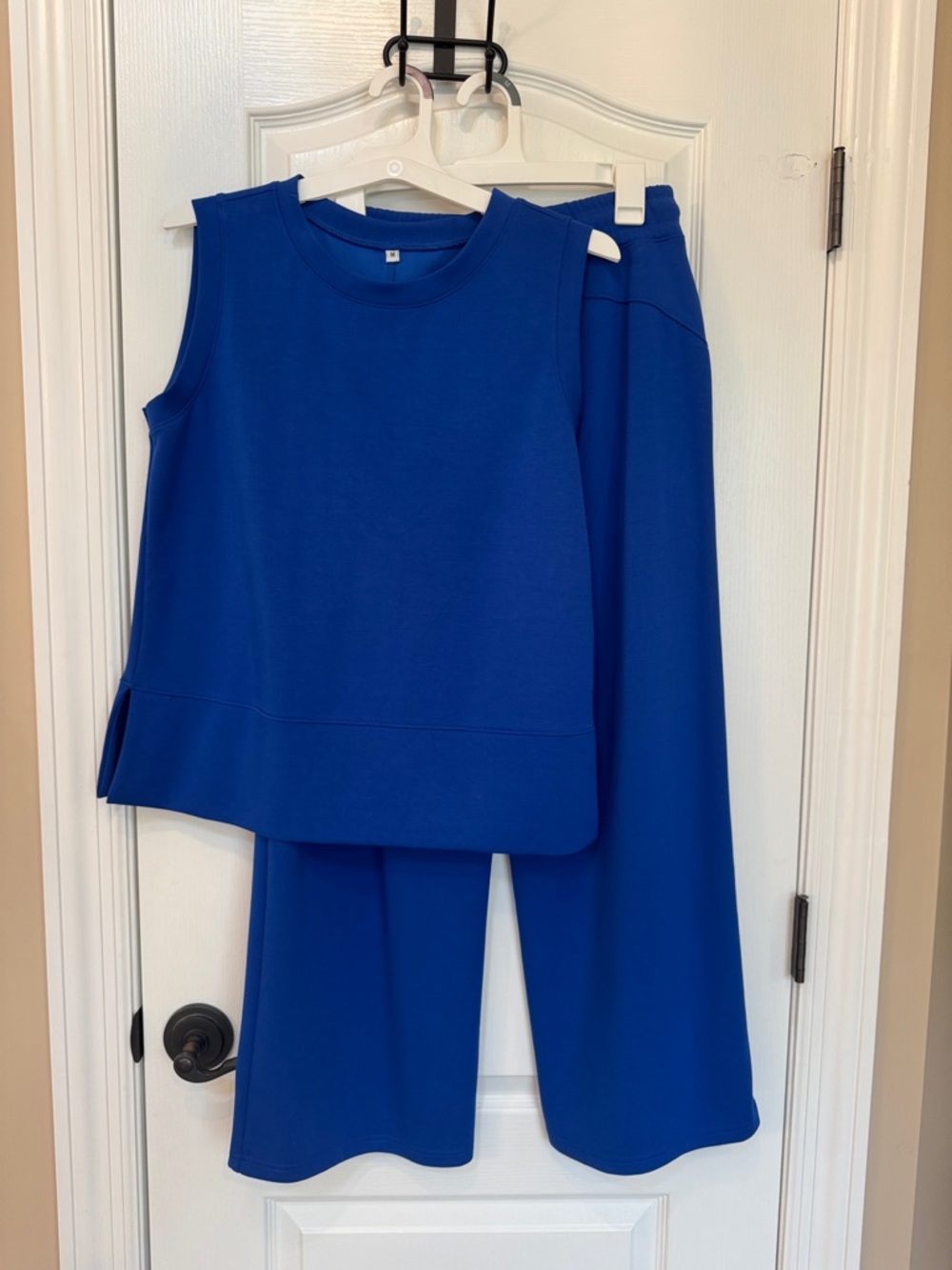 Sleeveless Wide-Leg Jumpsuit Set in Royal Blue